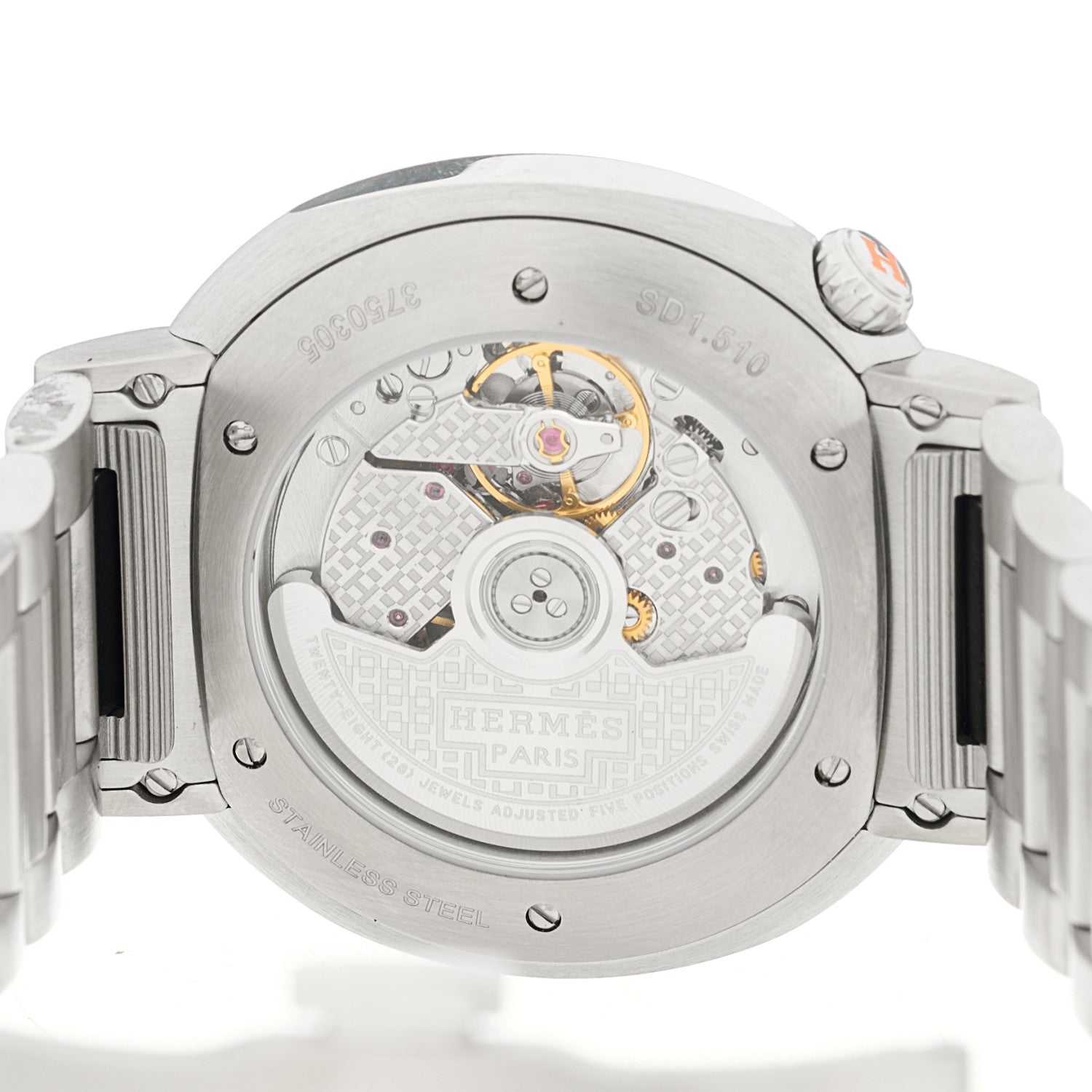 Hermes Stainless Steel 36mm Cut Automatic Watch 4 of 5