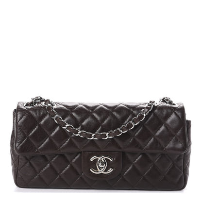 Chanel Lambskin Quilted East West Flap Brown 1 of 10