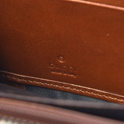 Gucci GG Supreme Monogram Cuoio Toscano Zip Around Wallet Beige Ebony Cuir 6 of 8
