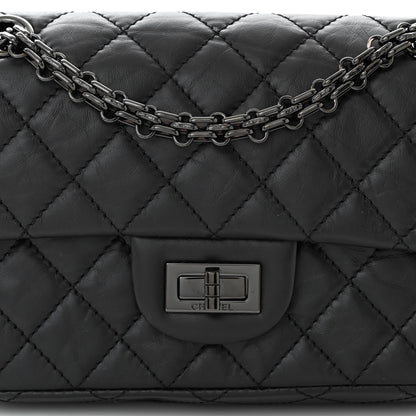 Chanel Aged Calfskin Quilted 2.55 Reissue Mini Flap So Black 8 of 11