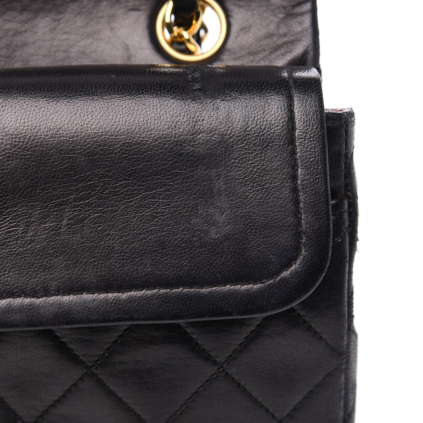 Lambskin Quilted Small Double Flap Black