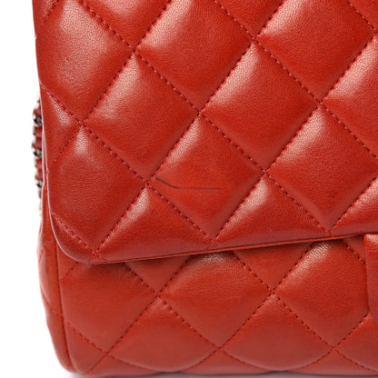 Chanel Lambskin Quilted Clutch With Chain Flap Red 10 of 11