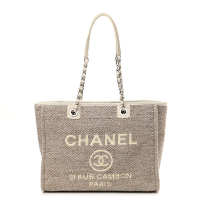 Chanel Mixed Fibers Calfskin Small Deauville Tote Light Grey 1 of 10