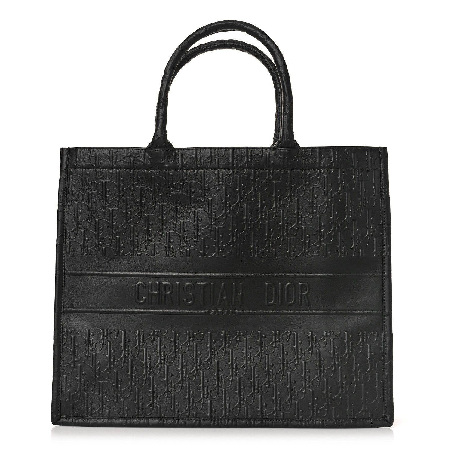 Christian Dior Oblique Calfskin Embossed Large Book Tote Black 1 of 8