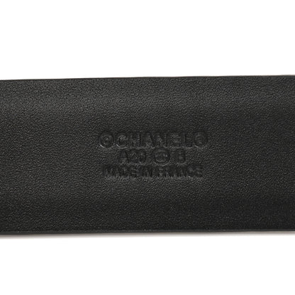 Chanel Calfskin Crystal Pearl Caviar CC Belt 80 32 Black 5 of 8