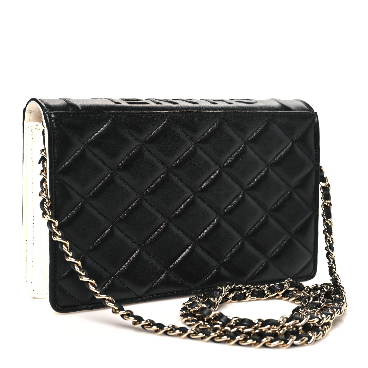 Chanel Lambskin Quilted Book Wallet On Chain WOC Black 3 of 11