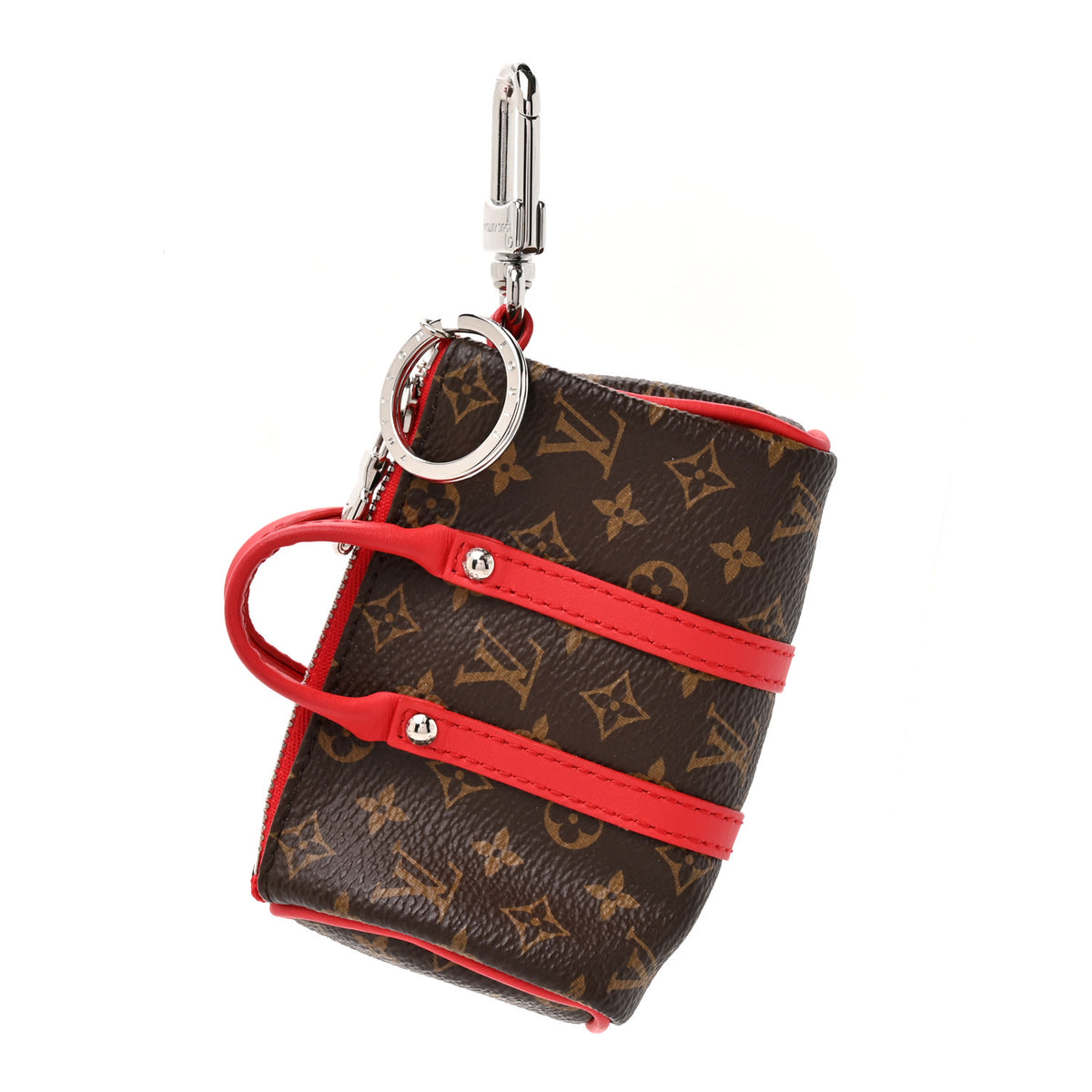 Louis Vuitton Monogram LV Colormania Mini Keepall Pouch Bag Charm Red 1 of 7