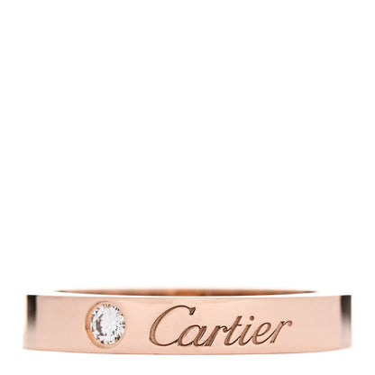 Cartier 18K Pink Gold Diamond 3mm C De Cartier Wedding Band Ring 47 4 1 of 5