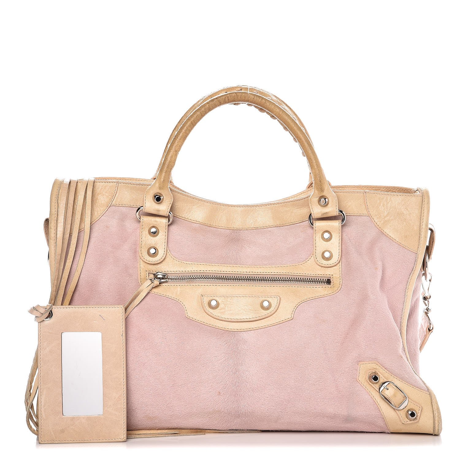 Balenciaga Chevre Pony Hair Classic Silver Hardware City Pale Rose 1 of 18