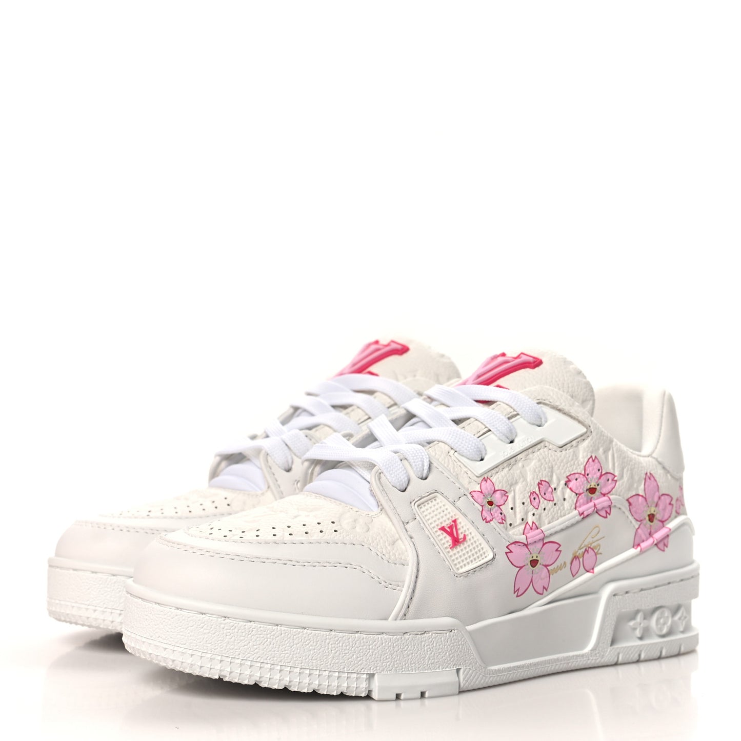 LV X TM Calfskin Womens LV Trainer Sneakers 36 White