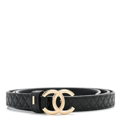 Chanel Calfskin Quilted CC Belt 80 32 Black 1 of 7