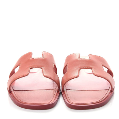 Hermes Chevre Oran Sandals 37.5 Rouge Blush 5 of 11