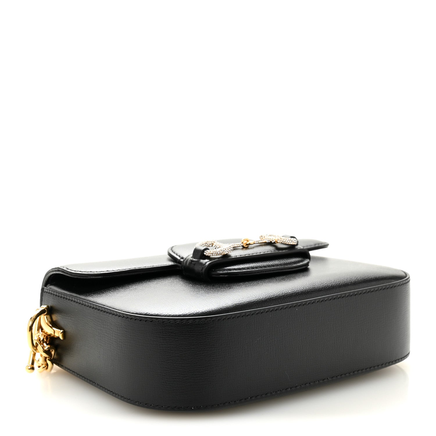 Gucci Azalea Calfskin Mini Crystal Horsebit 1955 Shoulder Bag Black 4 of 11