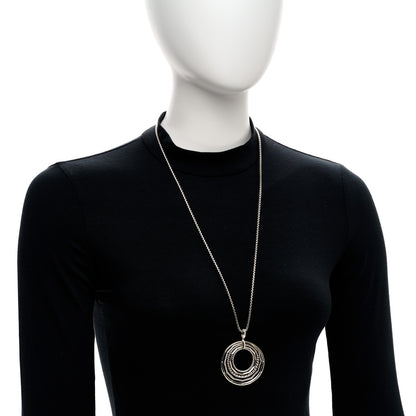 David Yurman Sterling Silver Diamond Large Stax Pendant Necklace 2 of 4