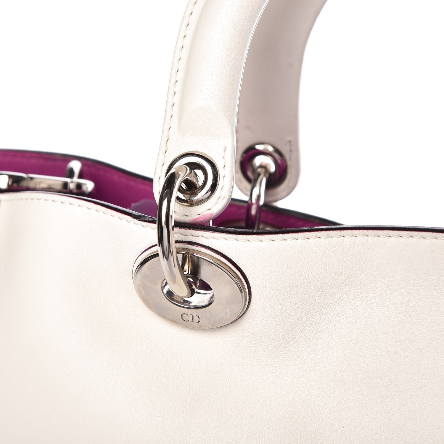 Christian Dior Smooth Calfskin Large Diorissimo Tote White 12 of 19