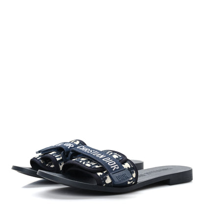 Christian Dior Nylon Oblique Dio(r)evolution Slide Sandals 40 Deep Blue 3 of 7