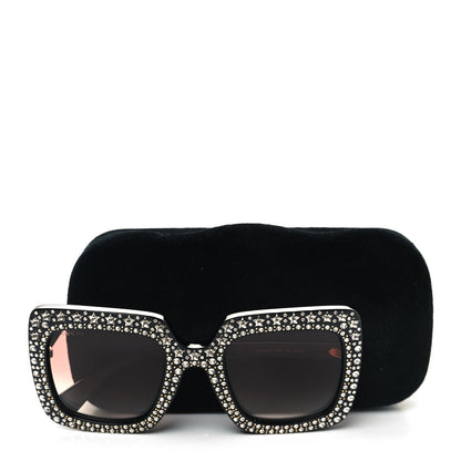 Gucci Acetate Crystal Oversize Sunglasses GG0148S Black 8 of 8