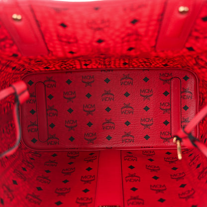 MCM Visetos Medium Liz Reversible Shopper Tote Ruby Red 9 of 17