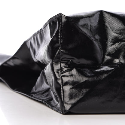 Gucci Patent Canvas Frame Logo Vertical Tote Black Crop 9 of 11