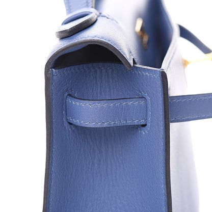 Hermes Swift Kelly Pochette Clutch Bleu Brighton 13 of 31