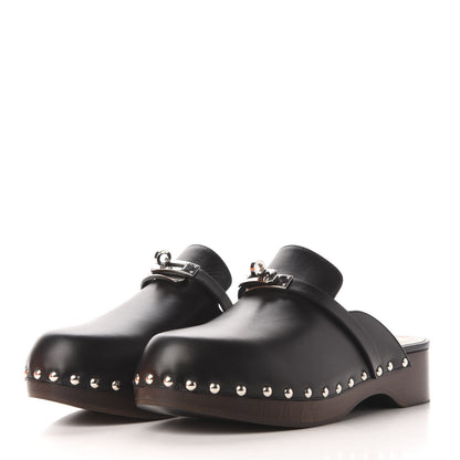 Hermes Calfskin Carlotta Mules 40 Black 3 of 8