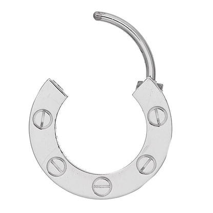 Cartier 18K White Gold Diamond Pave Single LOVE Hoop Earring 3 of 5