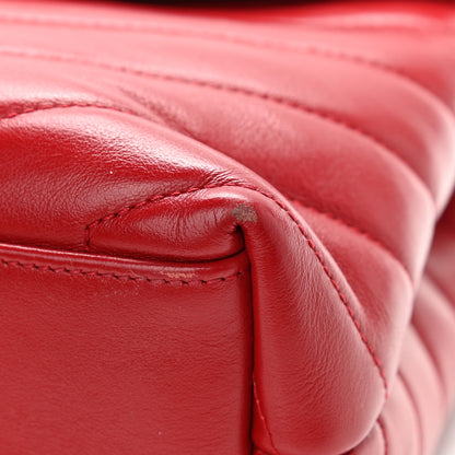 Saint Laurent Calfskin Y Quilted Monogram Small Loulou Chain Satchel Lipstick Red 11 of 11