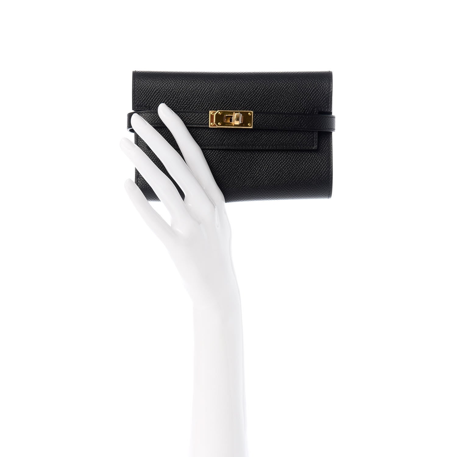 Hermes Epsom Medium Kelly Wallet Black 2 of 8