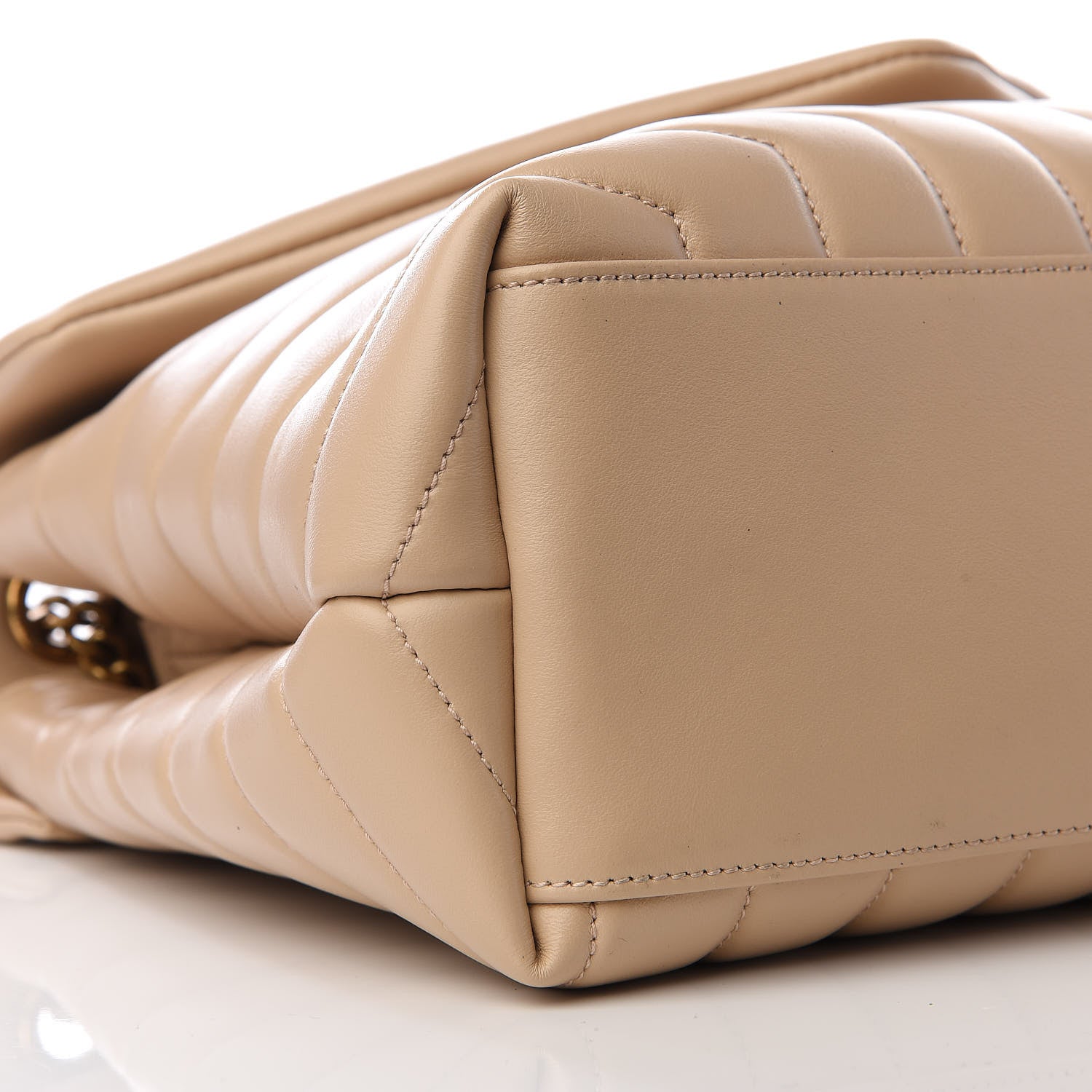 Saint Laurent Calfskin Y Quilted Monogram Medium Loulou Chain Satchel Nude Powder 7 of 9