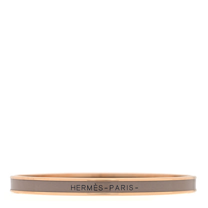 Hermes Enamel Printed Extra Narrow Uni Bracelet 70 Marron Glace 1 of 5