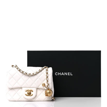 Chanel Lambskin Quilted Mini Pearl Crush Flap White 10 of 10