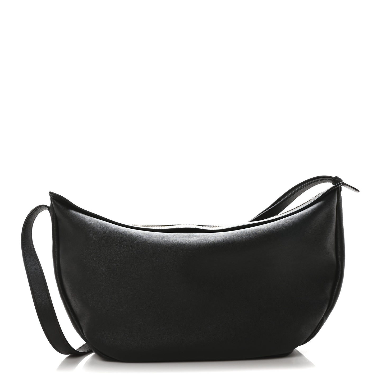 Soft Calfskin Moon Sling Bag Black
