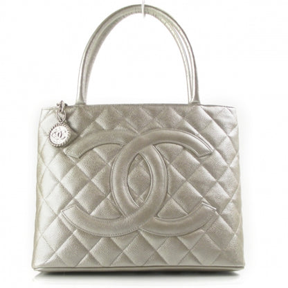 Chanel Caviar Medallion CC Tote Gold Silver 1 of 10