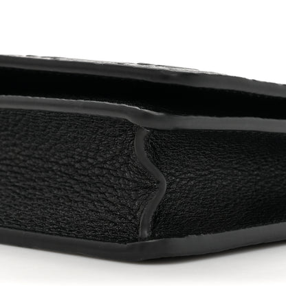 Gucci GG Grainy Calfskin Emblem Wallet On Chain Black 9 of 11