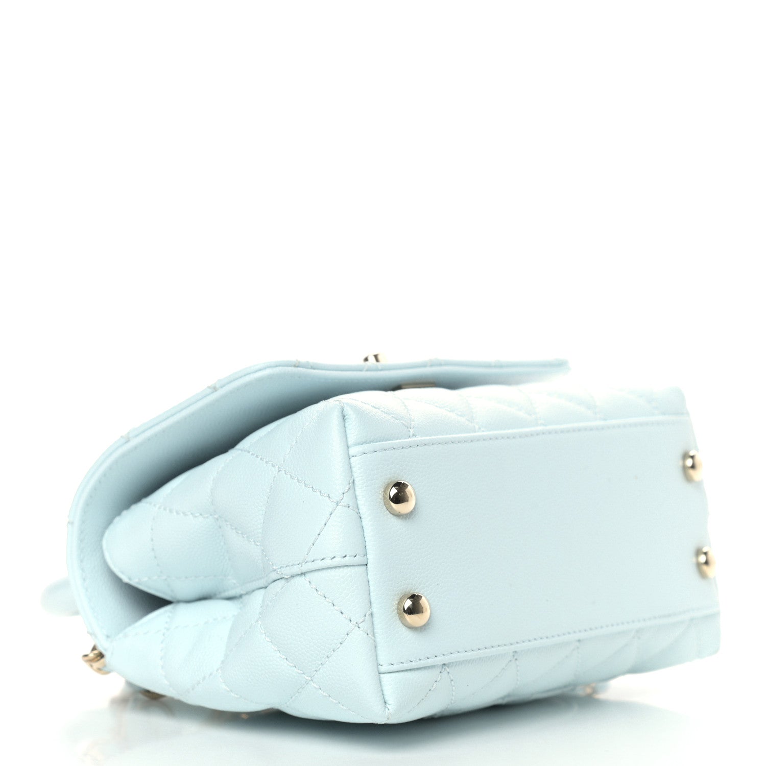 Chanel Caviar Quilted Extra Mini Coco Handle Flap Light Blue 4 of 9