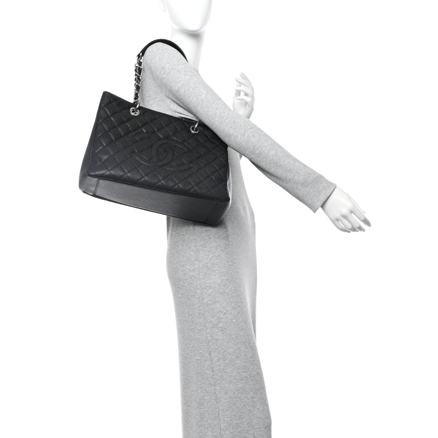 Chanel Caviar Quilted Grand Shopping Tote GST Black 2 of 11