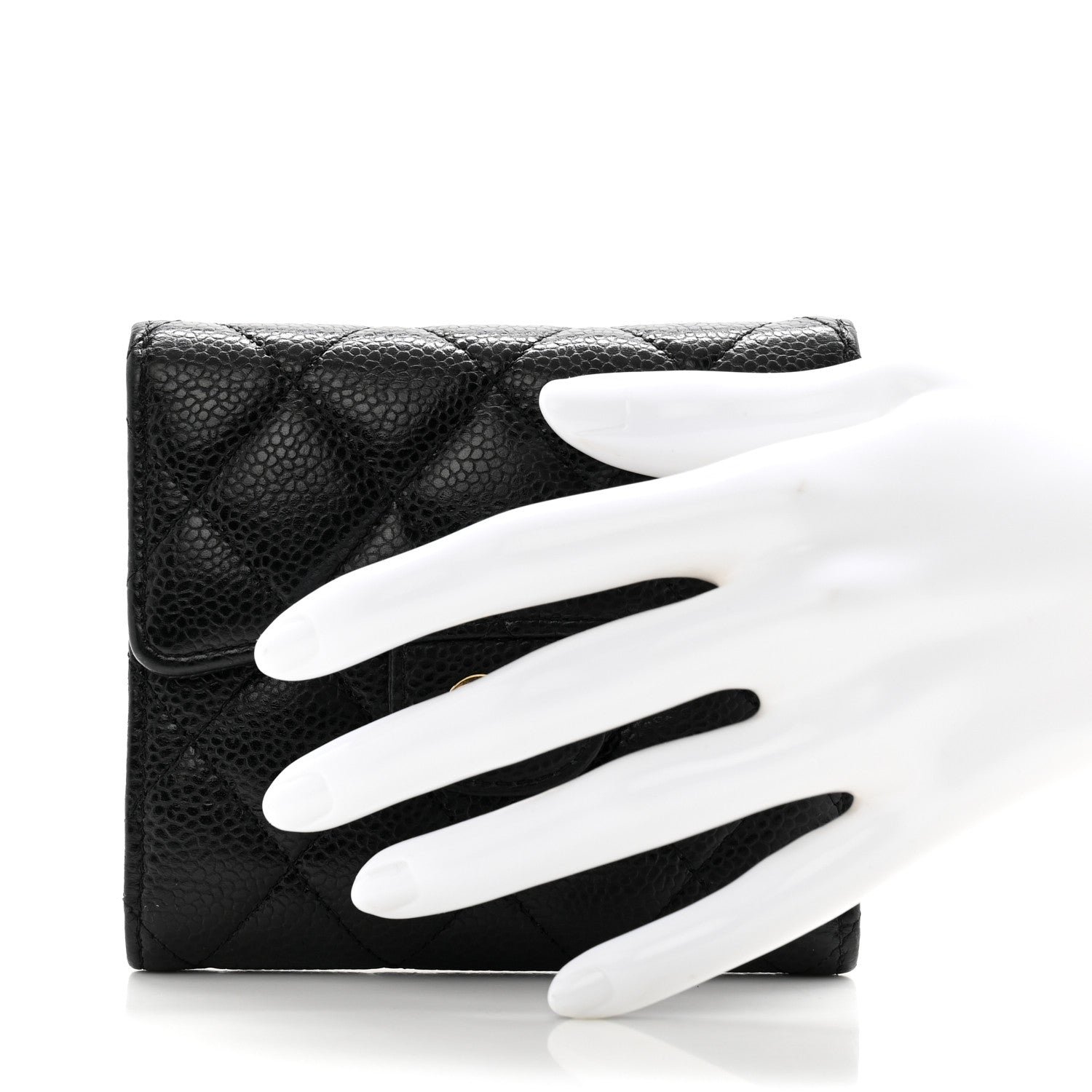 Chanel Caviar Quilted Compact Flap Wallet Black 2 of 12