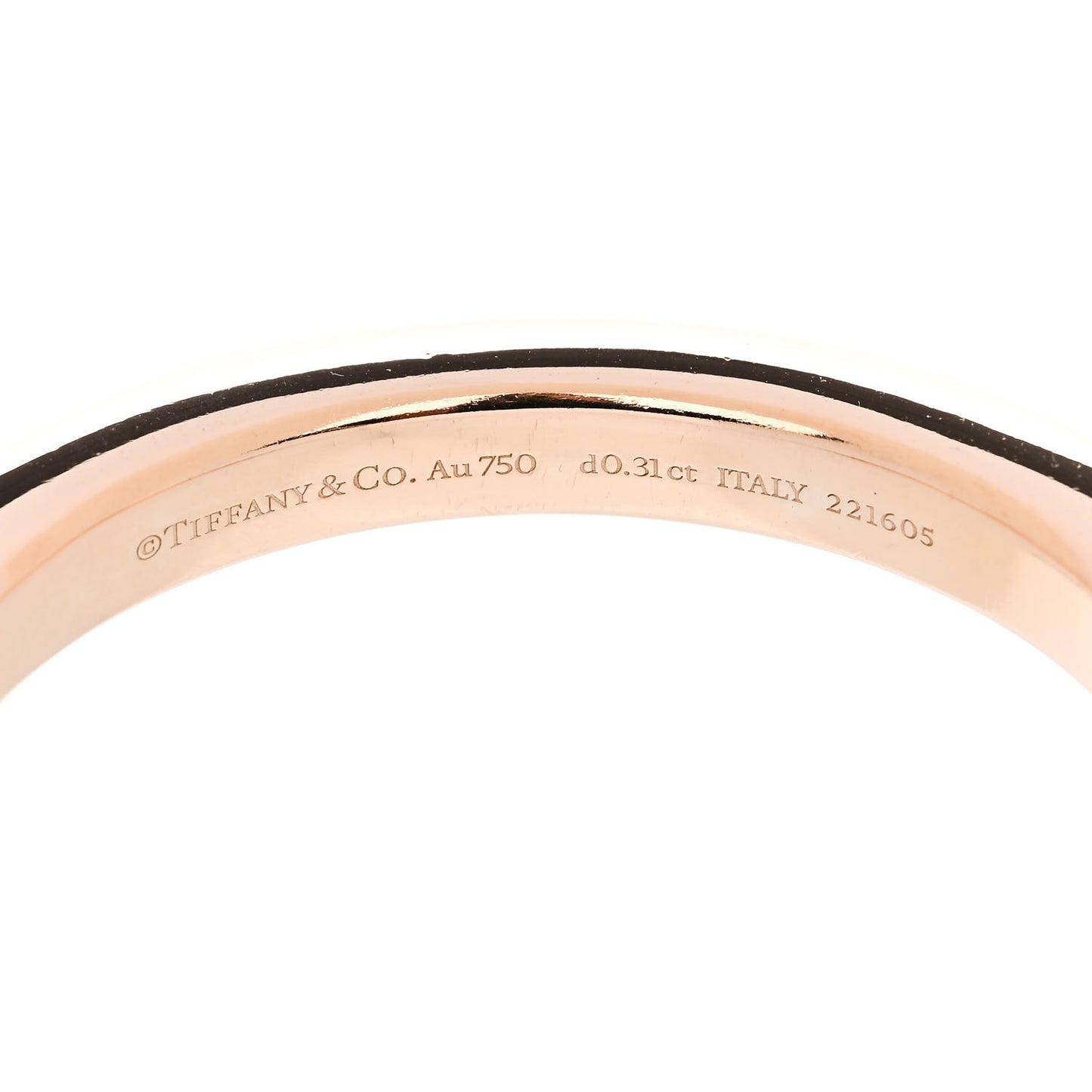 18K Rose Gold Diamond Tiffany Lock Bangle Bracelet