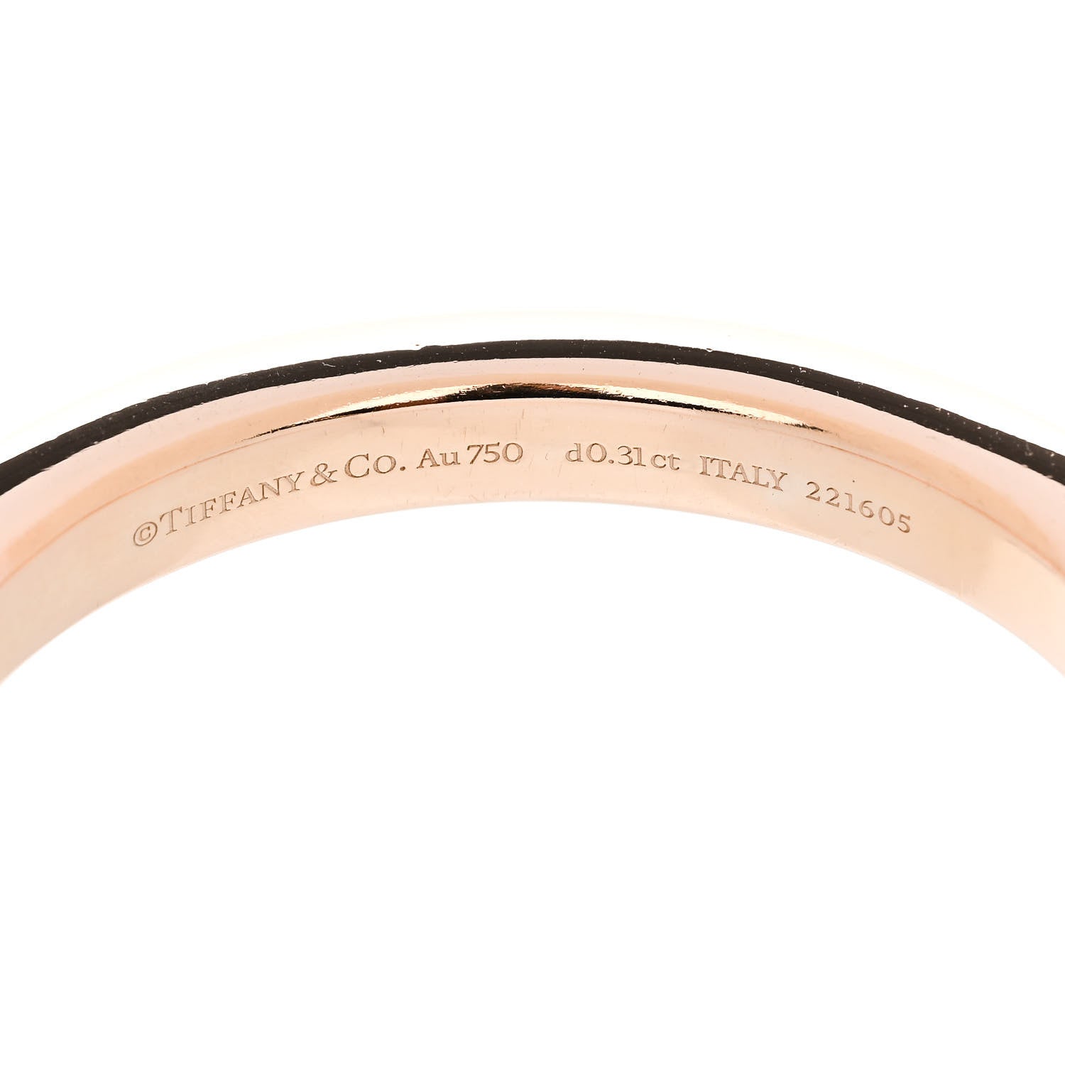 Tiffany 18K Rose Gold Diamond Tiffany Lock Bangle Bracelet 3 of 4