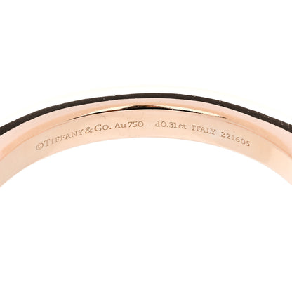Tiffany 18K Rose Gold Diamond Tiffany Lock Bangle Bracelet 3 of 4