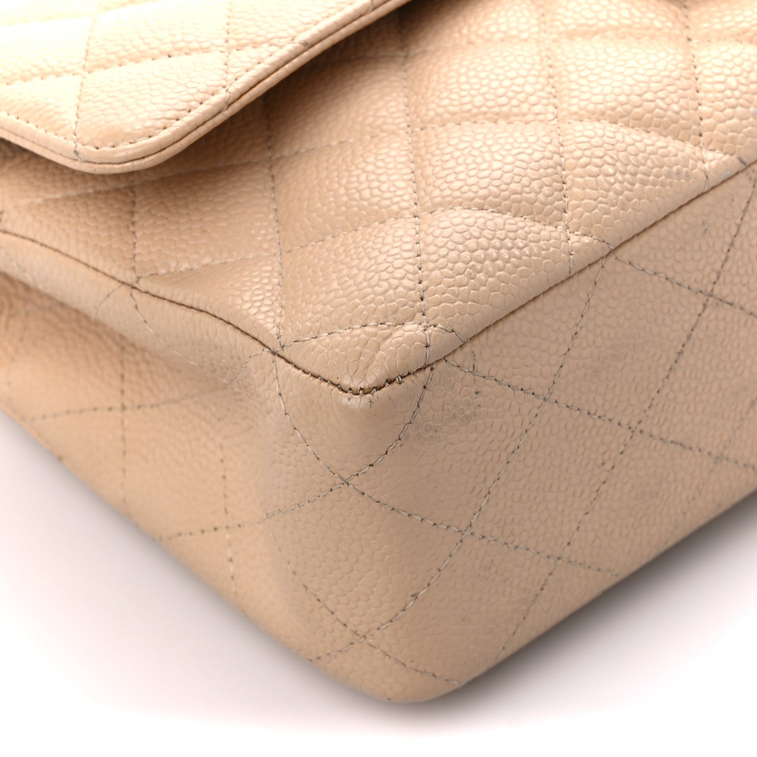 Chanel Caviar Quilted Medium Double Flap Beige 10 of 12