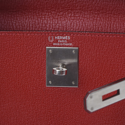 Hermes Chevre Mysore Horseshoe Kelly Retourne 28 Rouge Garance Bleu Obscur 24 of 38