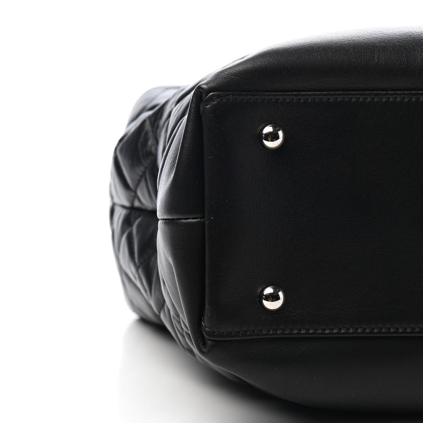 Aged Calfskin Quilted Be CC Tote Black