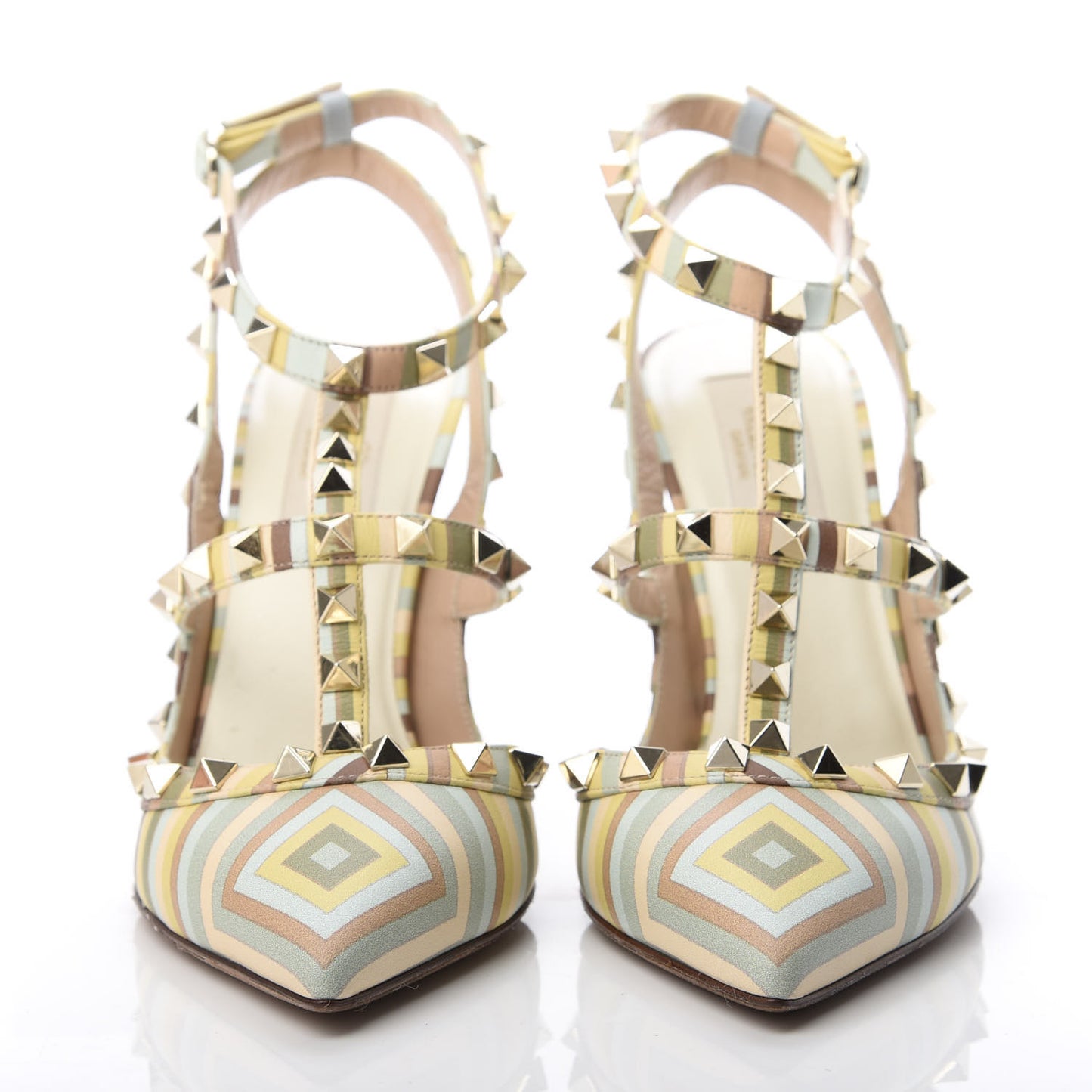 Nappa Native Couture 1975 Rockstud Ankle Strap Pumps 37 Multicolor