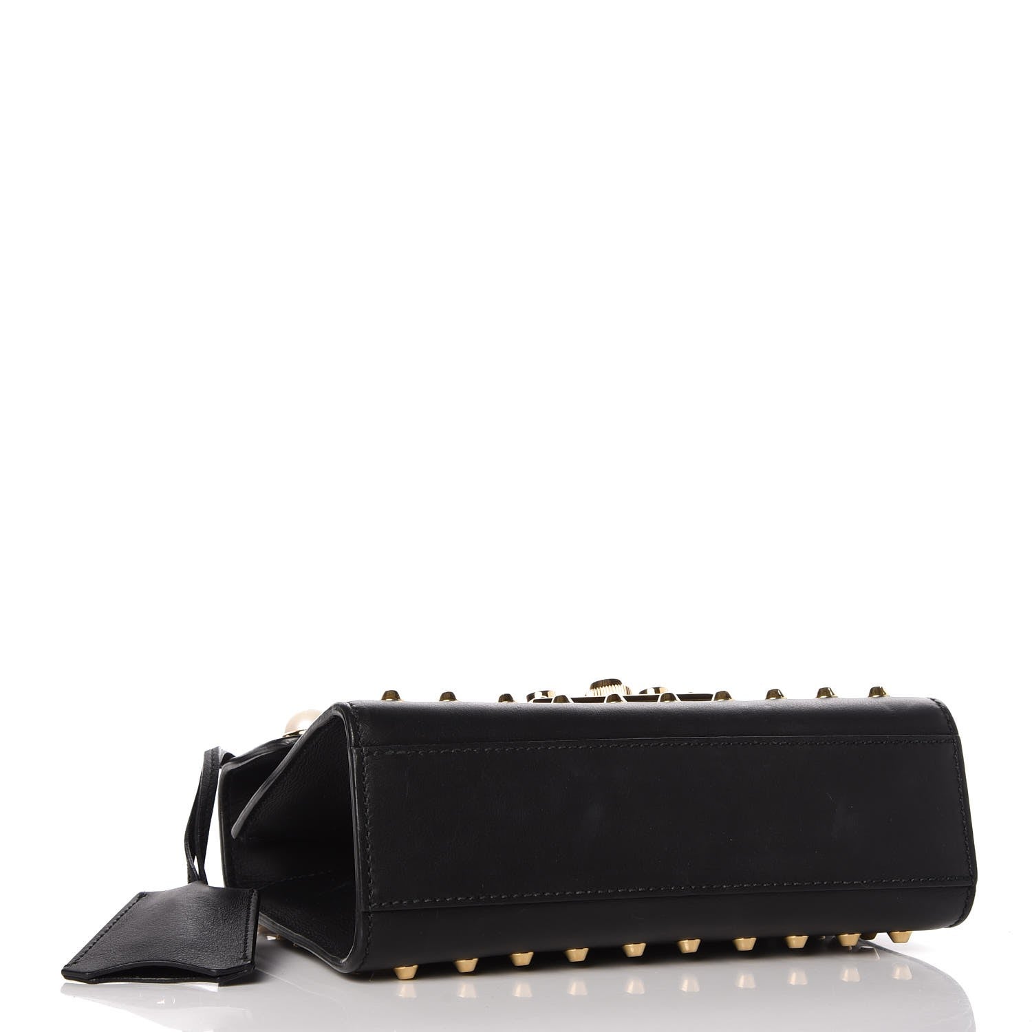 Gucci Calfskin Studded Small Padlock Shoulder Bag Black 4 of 8