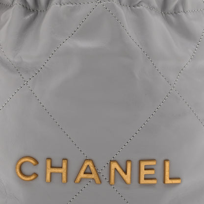 Chanel Shiny Calfskin Quilted Mini Chanel 22 Grey 8 of 11
