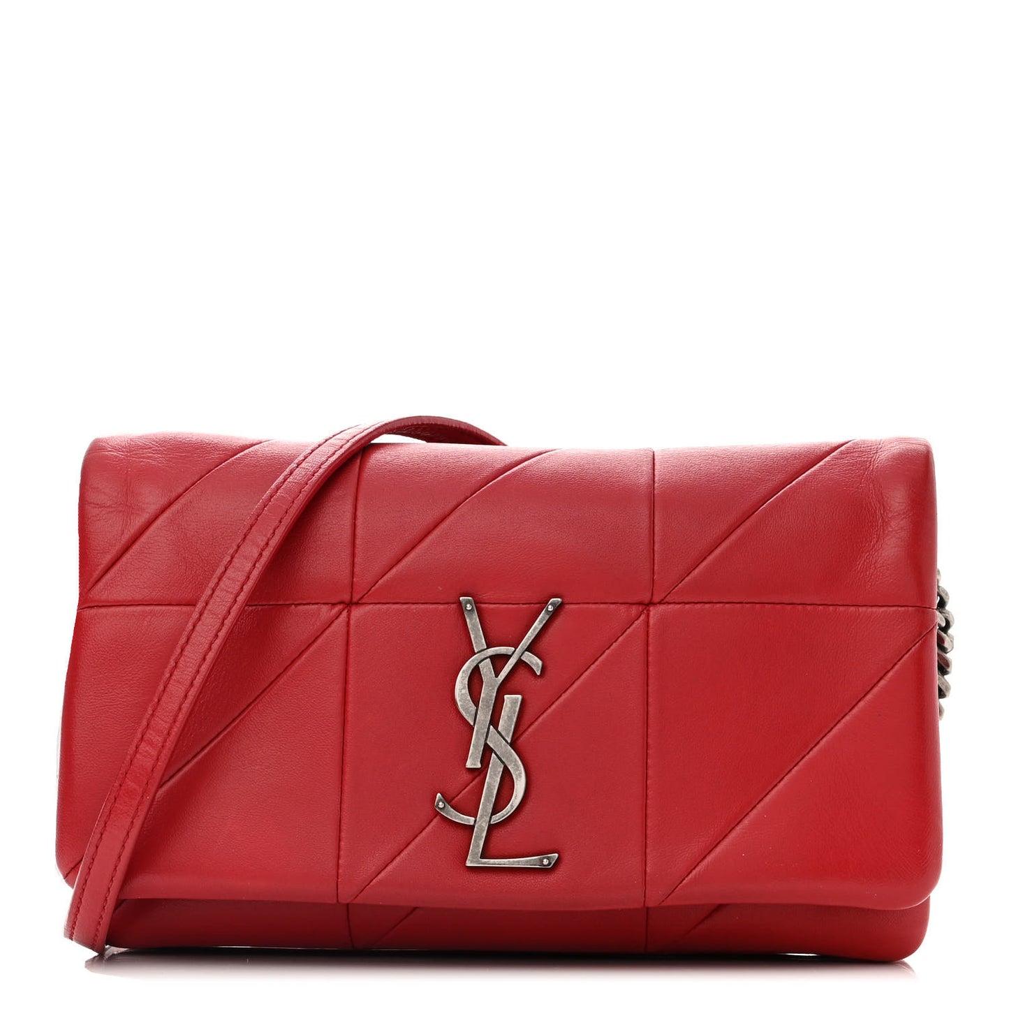Lambskin Patchwork Monogram Small Jamie Red