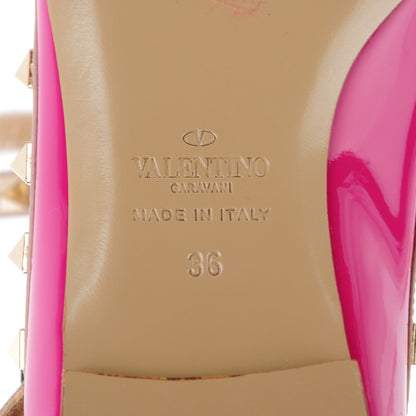 Valentino Garavani Patent Nappa Rockstud Cage Ballerina Flats 36 Fuxia Poudre 7 of 9