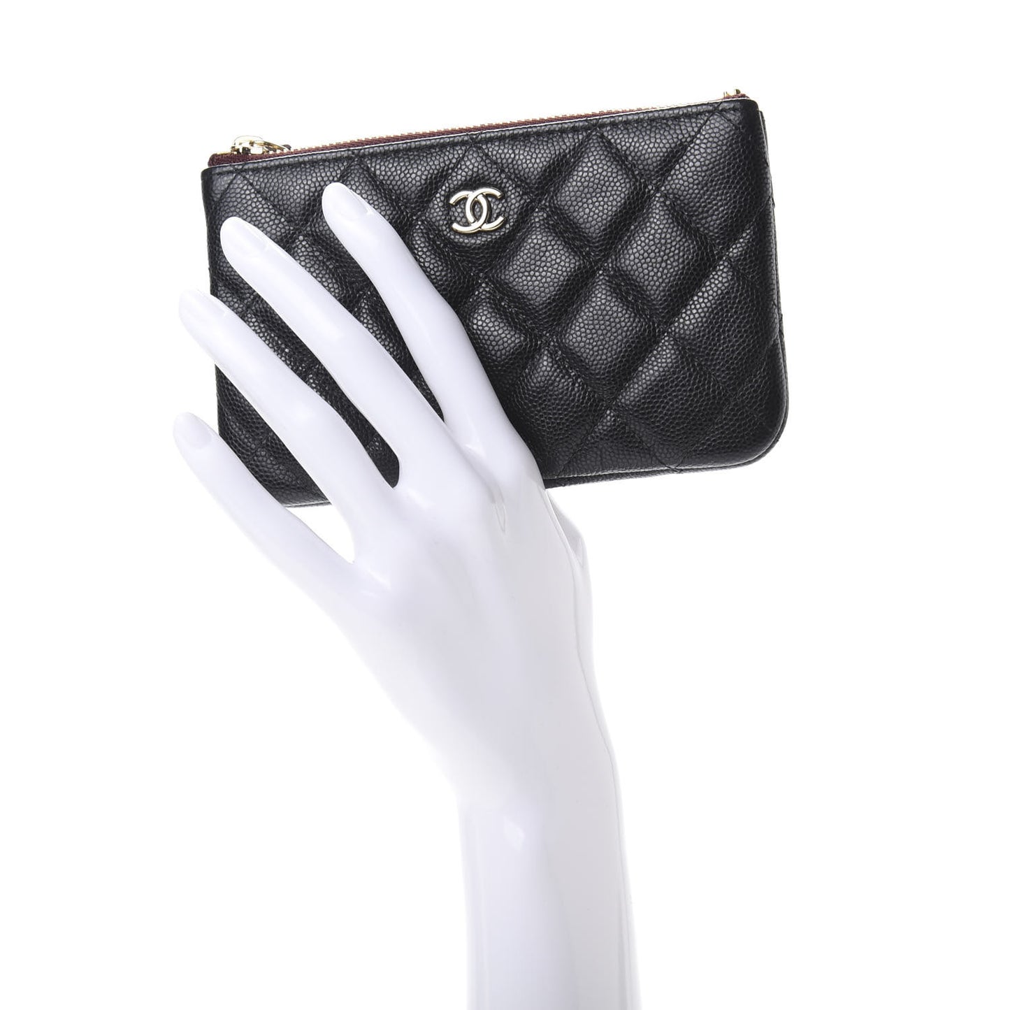Caviar Quilted Small Cosmetic Case Black