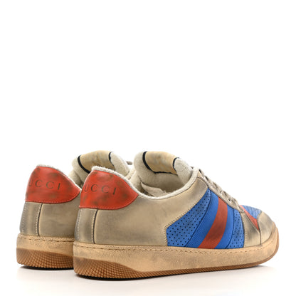 Gucci Nubuck Web Mens Screener Sneakers 9 Dusty Milk Bright Splash Dusty Orange 4 of 8